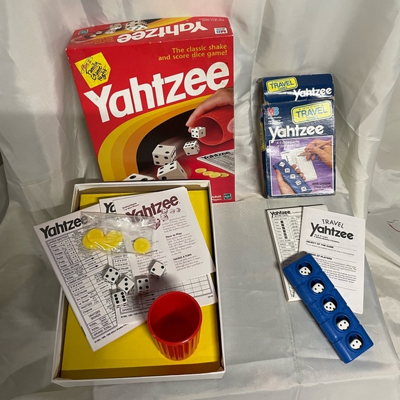 Hasbro Other - Yahtzee Classic Board Game - Red & Yellow Box & Travel Yahtzee